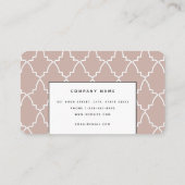 パーソナライズドベージュモロッカンラティス モダン 名刺 (裏面)