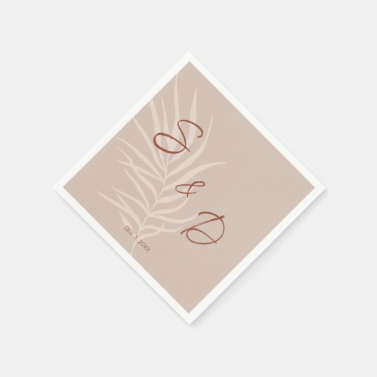 パーソナライズドボホウェディング スタンダードカクテルナプキン (角)