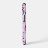 パーソナライズドモノグラム 桜 紫 iPhone 15ケース (左側面)