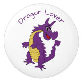 パーソナライズドラゴン紫デザイン セラミックノブ (正面)