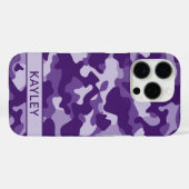 パーソナライズド紫カモフラージュ Case-Mate iPhoneケース (裏面 (横))