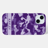 パーソナライズド紫カモフラージュ Case-Mate iPhoneケース (裏面 (横))