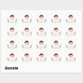 パーソナライズド もこもこサンタ クリスマス スクエアシール (シート)