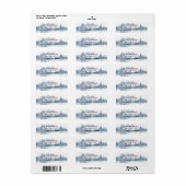 パーソナライズド アドレス ラベル 水彩 山々 (フルシート)