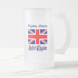 パーソナライズド イギリス 国旗 ヘリテージ フロストグラスビールジョッキ