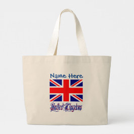 パーソナライズド イギリス 国旗 伝統 ラージトートバッグ
