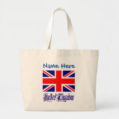パーソナライズド イギリス 国旗 伝統 ラージトートバッグ (正面)