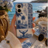 パーソナライズド イルカの尾のトロピカル Case-Mate iPhoneケース