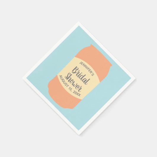 パーソナライズド ウェディング シャワー パーティー セルツァー ソーダ 缶 スタンダードカクテルナプキン (角)
