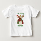 パーソナライズド エンジェル デザイン - かわいいパッチワーク スタイル ベビーTシャツ (正面)