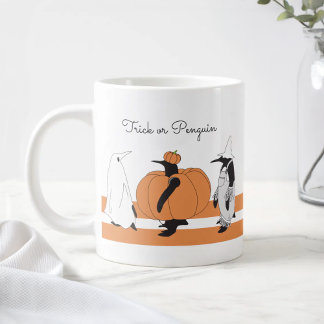 パーソナライズド カボチャ ペンギン おもしろ ハロウィン ジャンボコーヒーマグカップ