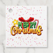 パーソナライズド カラフル メリークリスマス フェイバータグ (正面)