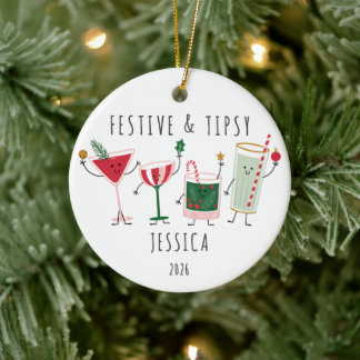 パーソナライズド クリスマス オーナメント Festive & Tipsy