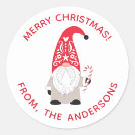 パーソナライズド クリスマス グノーム ラウンドシール