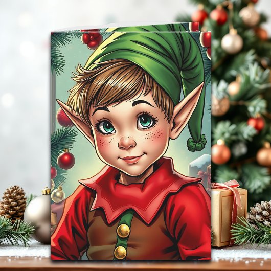 パーソナライズド クリスマス Whimsical Elf カード