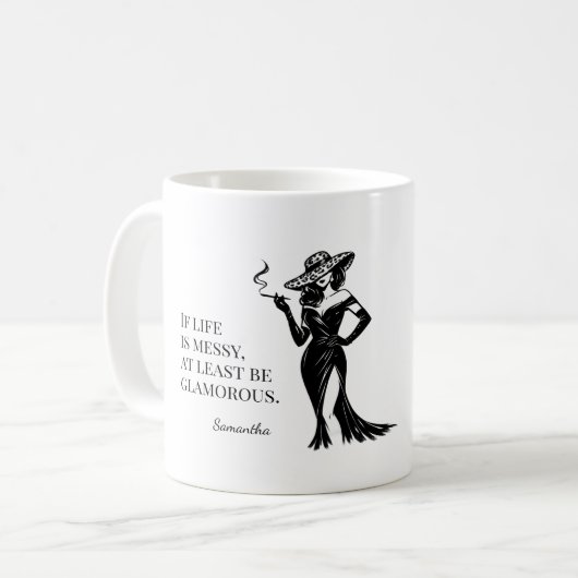 パーソナライズド グラムスタイル 引用 デザイン コーヒーマグカップ (正面左)