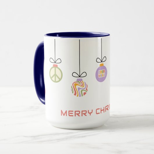 パーソナライズド グルービー クリスマス オブジェ マグカップ (正面左)