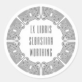パーソナライズド サイエンスフィクション 迷路 Ex Libris ステッカー (正面)