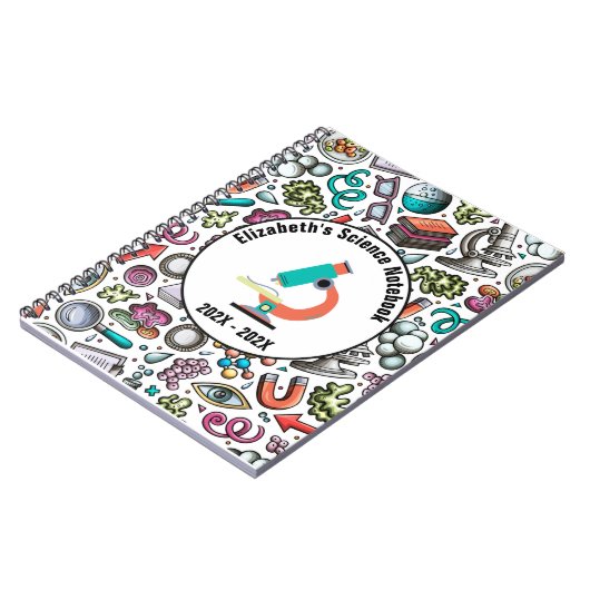 パーソナライズド サイエンス ノートブック カバー - パープル (左側)