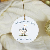 パーソナライズド サッカー クリスマス オーナメント Funny Goose