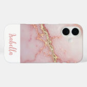 パーソナライズド シック ピンク マーブル ゴールド Case-Mate iPhoneケース (裏面 (横))