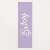 パーソナライズド シック ラベンダー パープル モノグラム ネーム ヨガマット (正面)