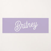 パーソナライズド シック ラベンダー パープル モノグラム ネーム ヨガマット (正面(横))