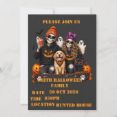 パーソナライズド スケルトン ハロウィン ステイスプーキー 招待状 (正面)