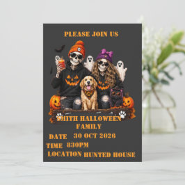 パーソナライズド スケルトン ハロウィン ステイスプーキー 招待状