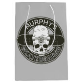 パーソナライズド スケーター NAME スカル スケートボード スケート ミディアムペーパーバッグ (正面)