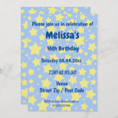 パーソナライズド スターズ パーティー 招待状 (正面/裏面)