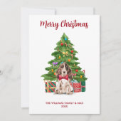 パーソナライズド スパニエル 犬 ファミリー クリスマス (正面)