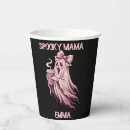 パーソナライズド スプーキー ママ コケット コーヒー ゴースト 紙コップ