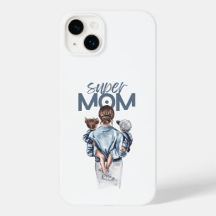 パーソナライズド スーパーママと息子と娘のギフト Case-Mate iPhone 14 PLUSケース