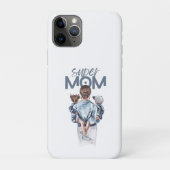 パーソナライズド スーパーママと息子と娘のギフト Case-Mate iPhoneケース (裏)