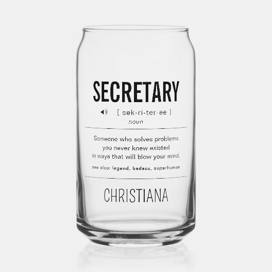 パーソナライズド セクレタリー 面白い ガラス缶 (正面)