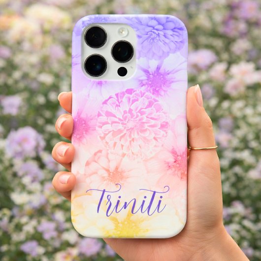 パーソナライズド ソフトコットンキャンディ フローラル iPhoneケース