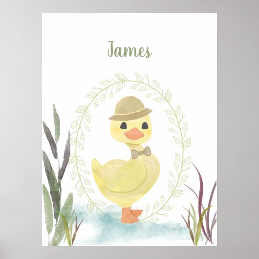 パーソナライズド ダック ダックリング with ボウタイ ポスター (正面)