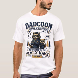 パーソナライズド ダッドクーン ファミリー アライグマ パパ Tシャツ