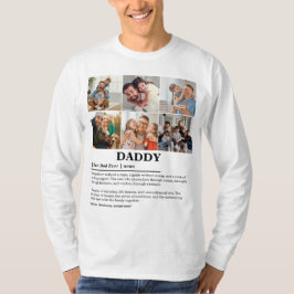 パーソナライズド ダディの定義 6枚フォトコラージュ Tシャツ