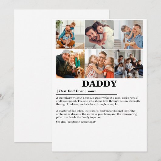 パーソナライズド ダディ デフィニション 6 フォト コラージュ シーズンカード (正面/裏面)