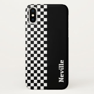 パーソナライズド ツートン チェッカーボード iPhone X ケース