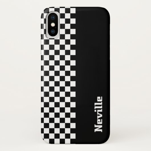パーソナライズド ツートン チェッカーボード Case-Mate iPhoneケース (裏面)