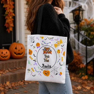 パーソナライズド トリック オア トリート かわいいハロウィン トートバッグ