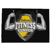 パーソナライズド ネーム マッスル フィットネス トレーナージム ラージペーパーバッグ (裏面)