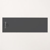 パーソナライズド ネーム モノグラム ブラック チャコール グレー ヨガマット (正面(横))