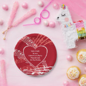 パーソナライズド ハーツ ミュージック バレンタインズ パーティー ペーパープレート (パーティー)