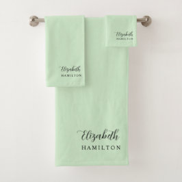 パーソナライズド・バスローブ・セット Pretty Pastel Green バスタオルセット