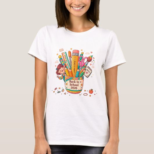 パーソナライズド バックトゥスクール 2026 Tシャツ (正面)