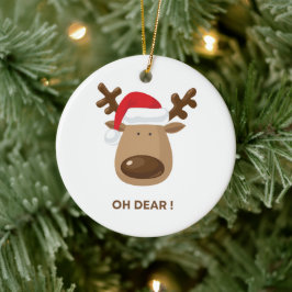 パーソナライズド バックノート Oh Dear Reindeer 同僚 セラミックオーナメント